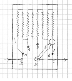 Reostato a manovella o a tastiera